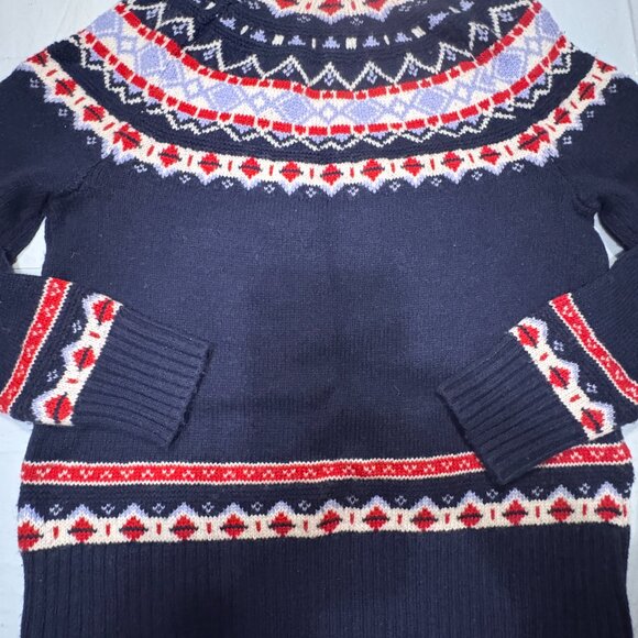 Share J Crew Faire Isle Navy Wool Alpaca Sleeve balloon  rollneck Sweater Sz S - Picture 9 of 9